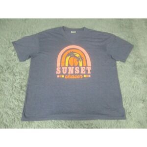 Sunset Chaser Shirt Womens XL Blue Short Sleeve V-Neck Jadelynn Brooke